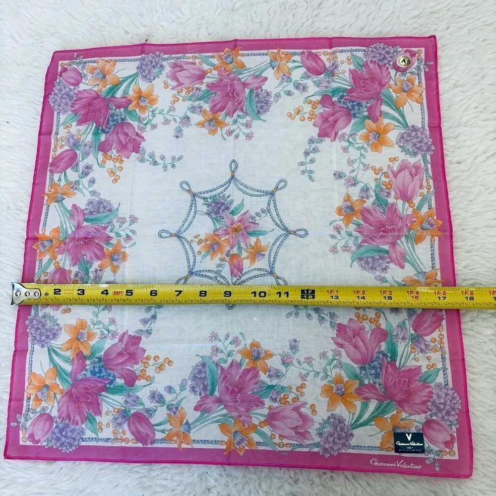 Giovanni Valentino Cotton Multicolor Handkerchief/Bandanna/Scarf 18”